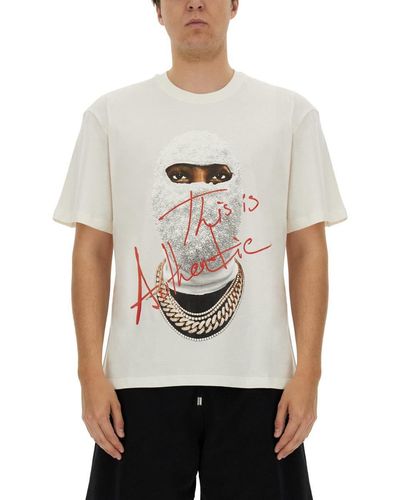 ih nom uh nit "Mask Authentic With" T-Shirt - White