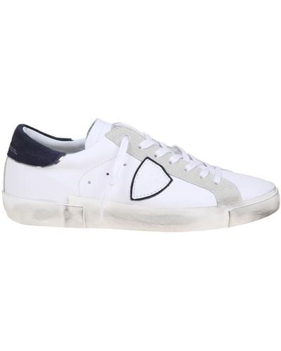 Philippe Model Leather And Suede Sneakers - Metallic