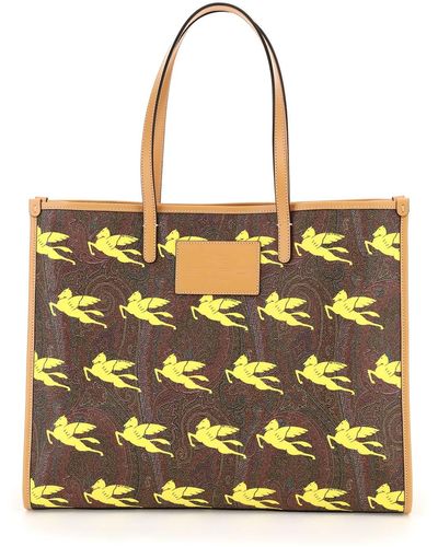 Etro Pegaso Paisley Shopping Bag - Yellow