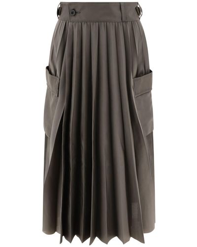 Sacai Nylon Twill Skirt - Grey