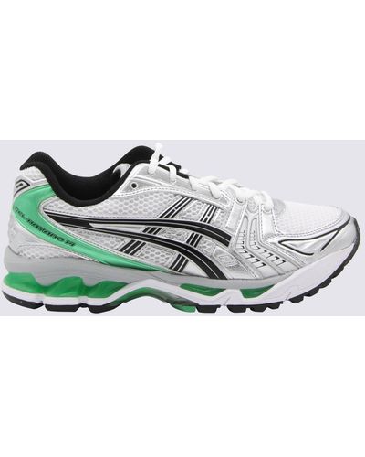 Asics White And Green Gel-kayano Sneakers - Gray
