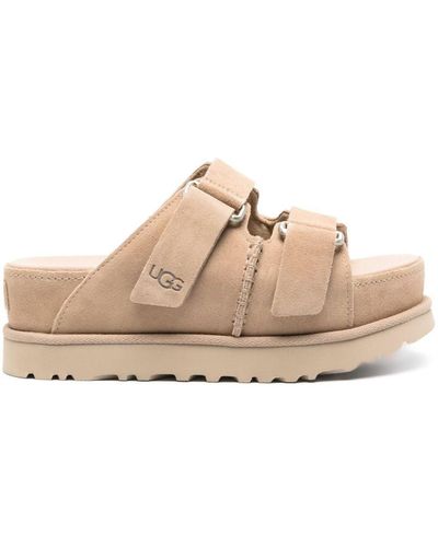 UGG Goldenstar Double-strap Suede Sandals - Natural