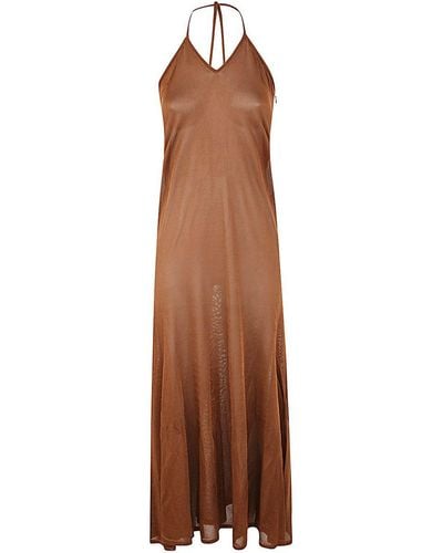 Tom Ford Slinky Viscose Jersey - 14GG Halterneck Dress Clothing - Brown