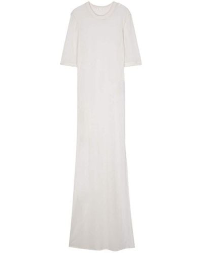 Ami Paris Fine-Knit Sheer Maxi Dress - White