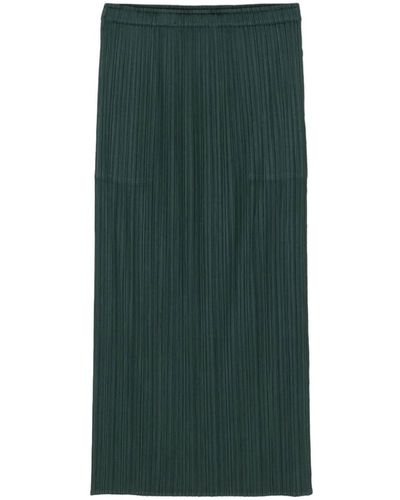 Pleats Please Issey Miyake New Colorful Basics 3 Long Skirt - Green