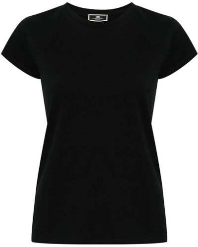 Elisabetta Franchi Logo Embroidery T-Shirt - Black