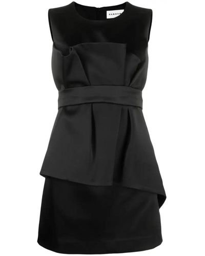 P.A.R.O.S.H. Satin Belted Sleveless Minidress - Black