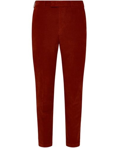 PT01 Terracotta Velvet Pants - Red
