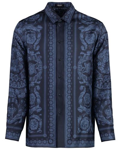 Versace Barroco Shirt With Print - Blue