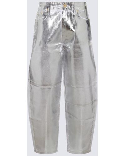 Ganni Silver Cotton Jeans - Grey