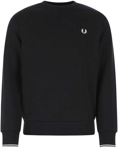 Fred Perry Midnight Blue Cotton Blend Sweatshirt - Black