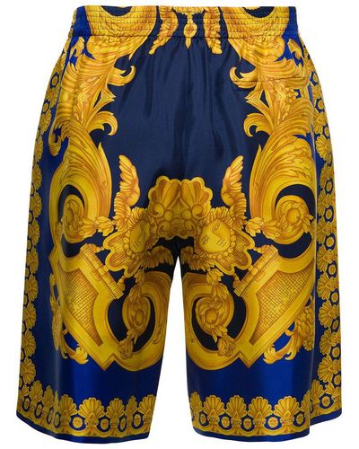 Versace And Silk Shorts - Blue