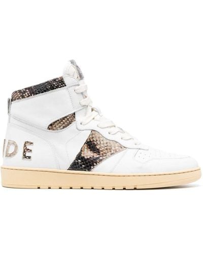 Rhude Paneled High-top Sneakers - White