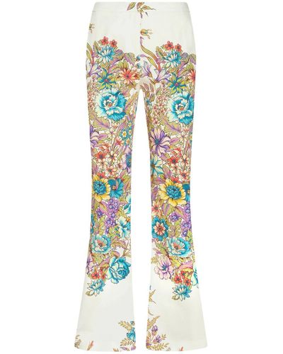 Etro Flared Floral Pants - Blue