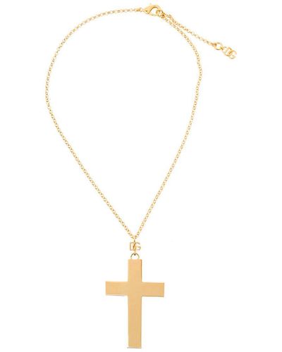 Dolce & Gabbana Tone Necklace With Cross Pendant - White