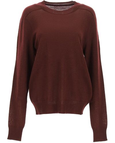 Maison Margiela Stiching Jumper With Suede Patches - Brown