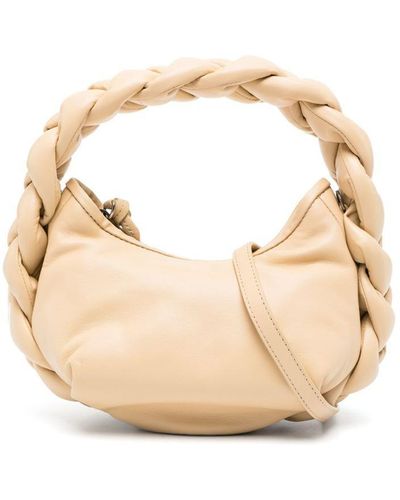 Hereu Espiga Mini Braided Handle Leather Handbag - Natural