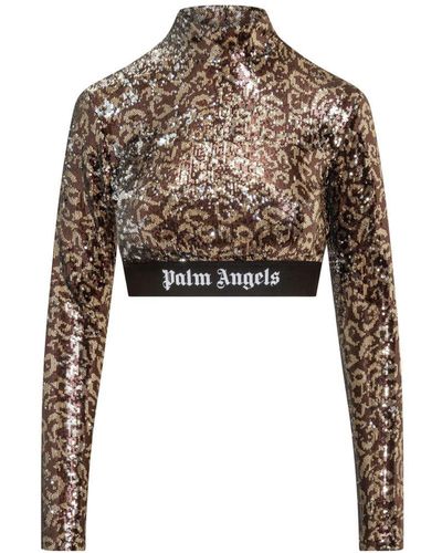 Palm Angels Top With Sequins - White