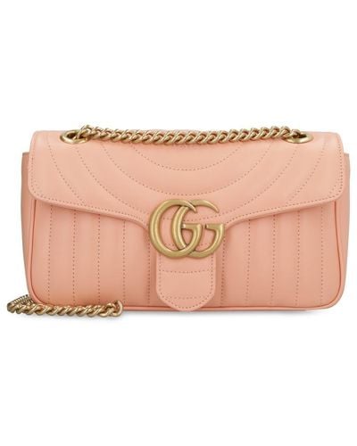 Gucci GG Marmont Leather Shoulder Bag - Pink