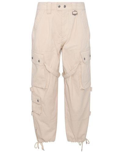 Isabel Marant Cargo Pants With Pockets And Buckles - Natural