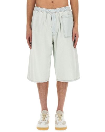 MM6 Maison Margiela raw-cut cotton bermuda shorts - Grey