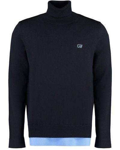 Off-White c/o Virgil Abloh Off- Wool Turtleneck Sweater - Blue