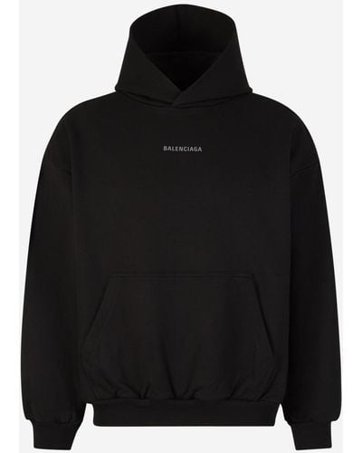 Balenciaga Cotton Logo Sweatshirt - Black