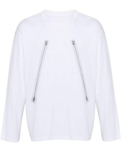 MM6 by Maison Martin Margiela Zipper Print T-Shirt - White