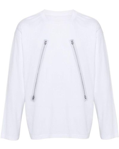 MM6 by Maison Martin Margiela Zipper Print T-Shirt - White