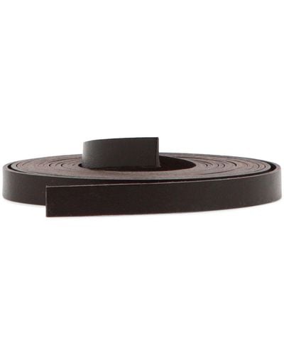 Aspesi Thin Leather Belt - White