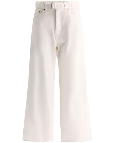 Sacai Belted Jeans - White