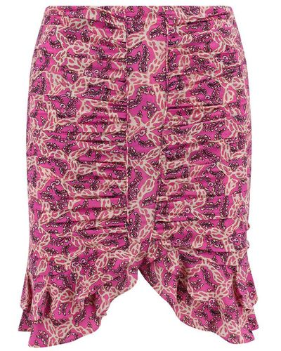 Isabel Marant 'Milendi' Silk Miniskirt - Pink