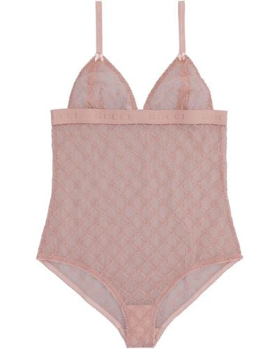 Gucci Tulle Bodysuit - Pink
