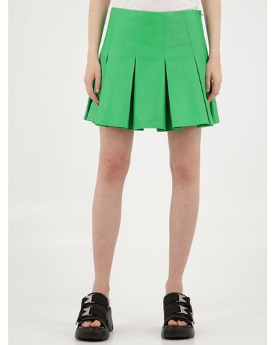 Bottega Veneta Green Leather Skirt