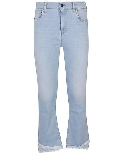 Liviana Conti Flared Cropped Jeans - Blue
