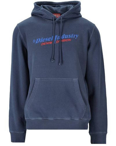 DIESEL S-ginn-hood-ind Blue Hoodie