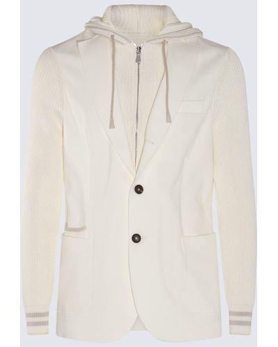 Eleventy White Cotton Casual Jacket
