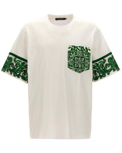 Dolce & Gabbana 'Maiolica' T-Shirt - Green
