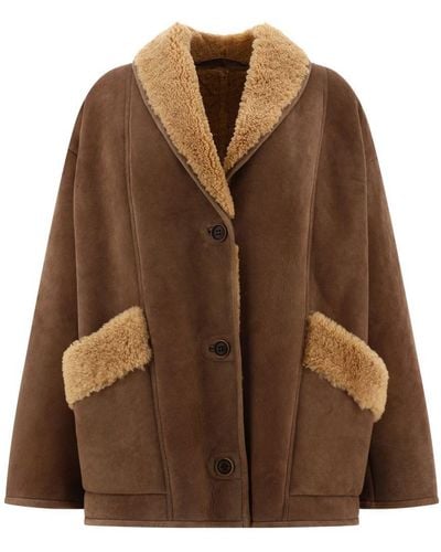 Salvatore Santoro Jacket With Shearling Inserts - Brown