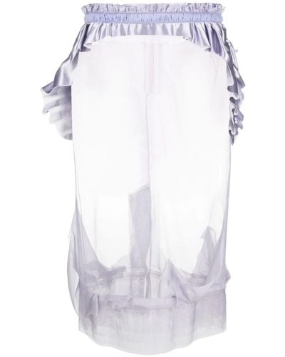 Maison Margiela Décortiqué Tulle Midi Skirt - White