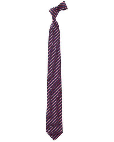 Ferragamo Multicolour Pre-tied Tie With Motif In Silk Woman - Purple