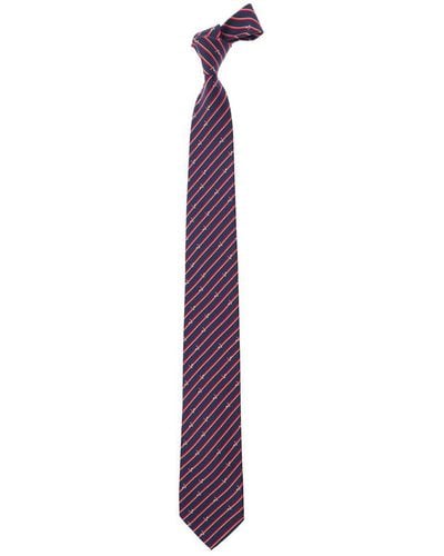 Ferragamo Multicolor Pre-tied Tie With Motif In Silk Woman - Purple
