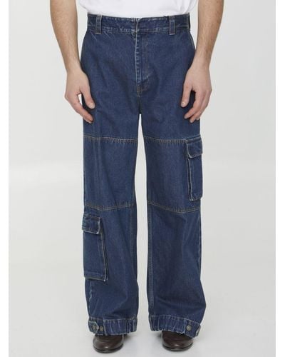 Gucci Cargo Jeans In Denim - Blue