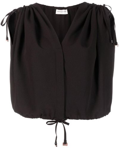 Veronique Leroy Silk-crepe Gather Top Clothing - Black