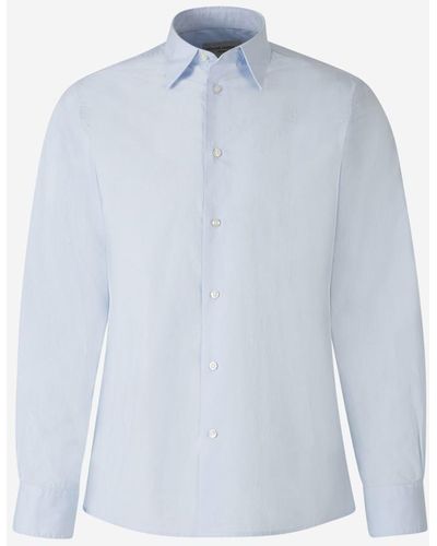 Officine Generale Plain Cotton Shirt - Blue