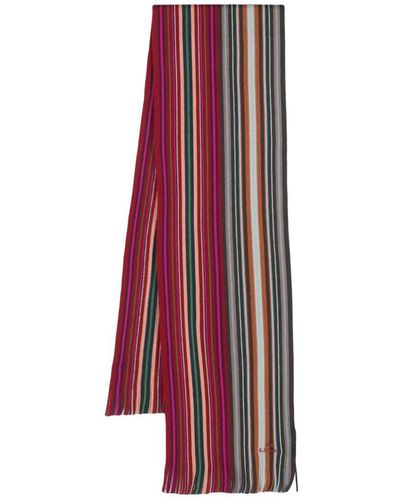 PS by Paul Smith Merino Wool 'spectrum Stripe' Scarf - Red