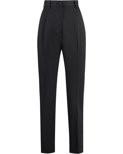 Dolce & Gabbana Wool Gabardine Pants - Black