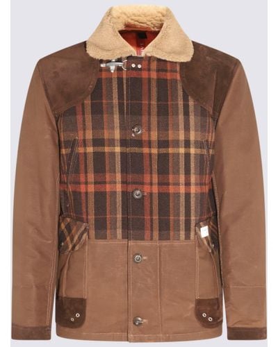 Fay Multicolour Wool Blend Casual Jacket - Brown