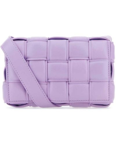 Bottega Veneta Lilac Nappa Leather Small Padded Cassette Crossbody Bag - Purple