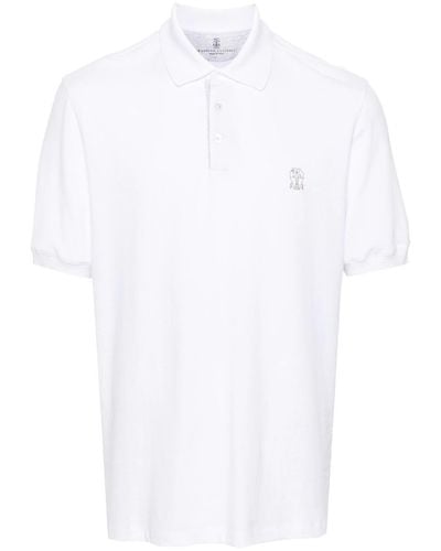 Brunello Cucinelli Polo Shirt With Embroidery - White